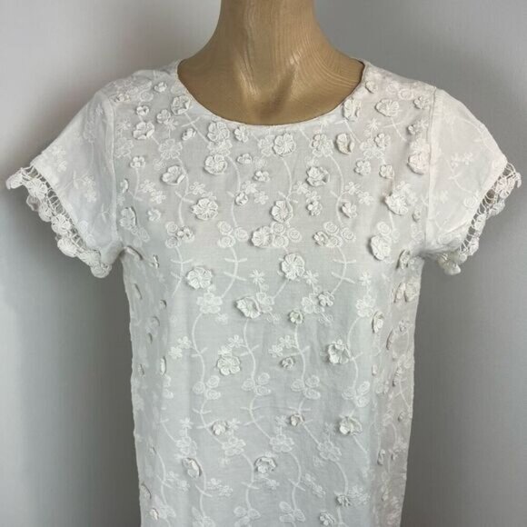 Zara Basic Collection Women’s Medium White Floral Lace Cottagecore Midi Dress - Picture 7 of 15